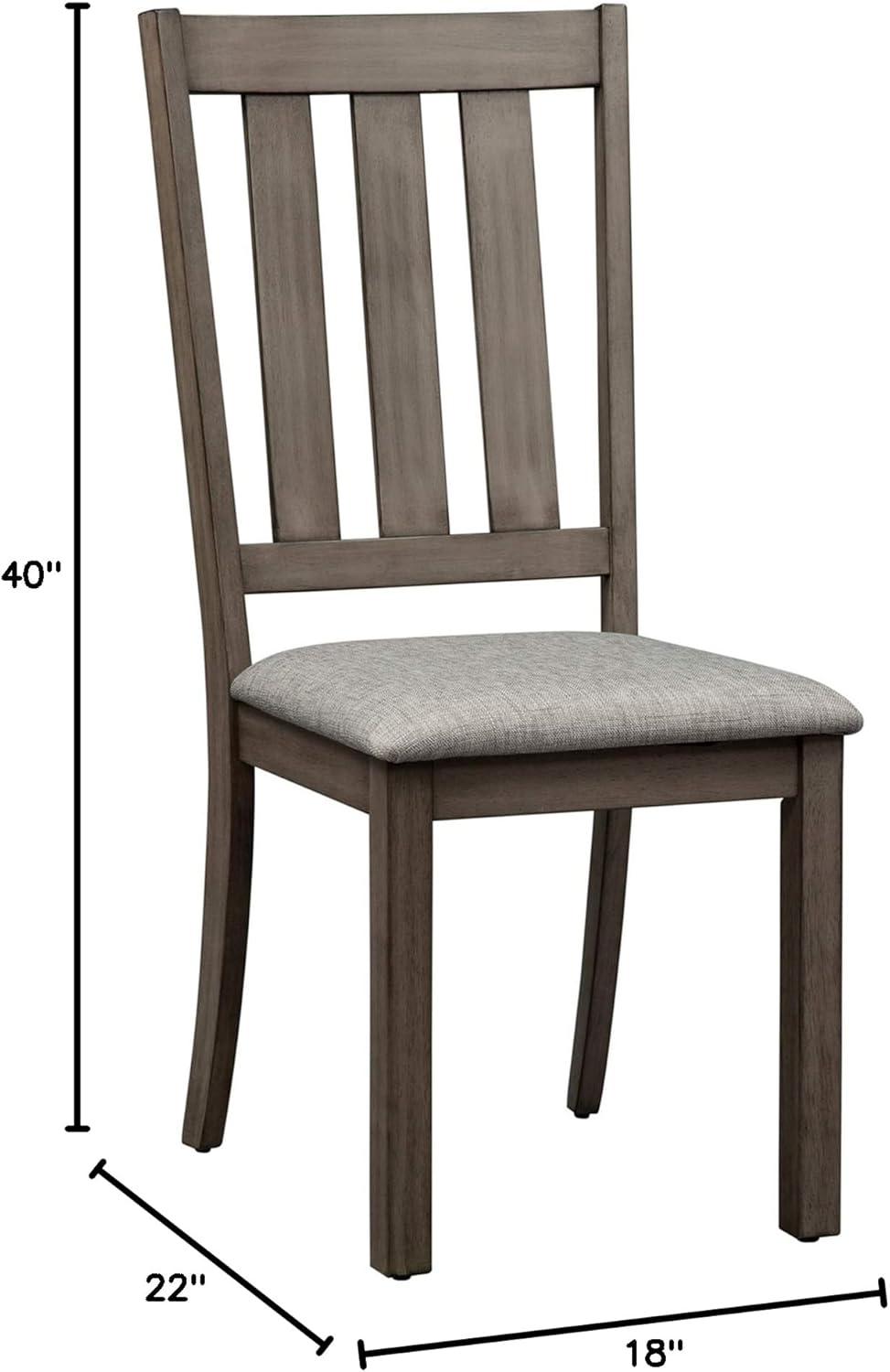 Greystone Upholstered Slat Back Side Chair with Wood Frame