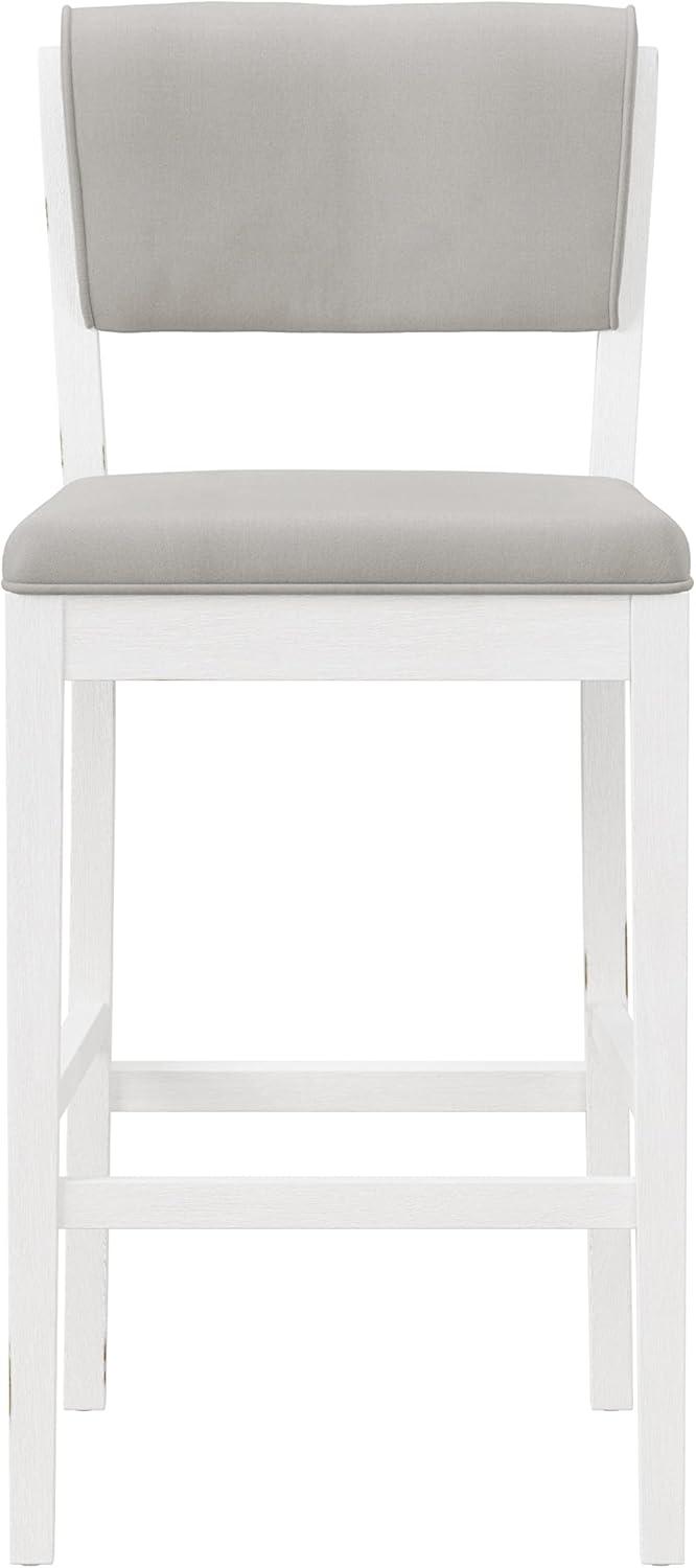 Clarion Wood and Upholstered Panel Back Counter Height Stool Sea White - Hillsdale Furniture