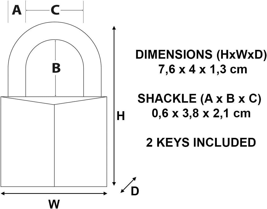 Solid Brass Padlock with Stainless Steel Shackle