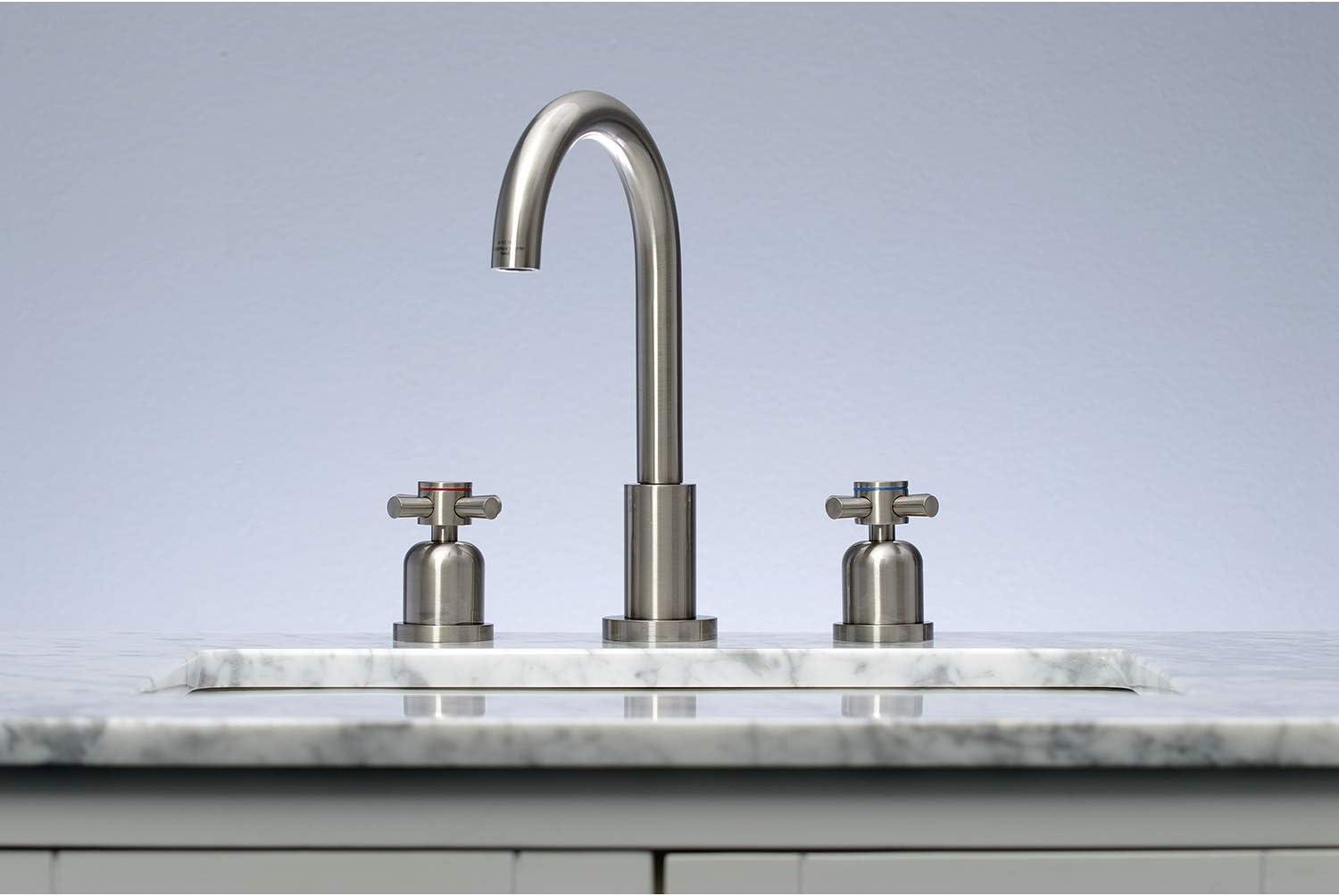 Concord Brushed Nickel 10'' Modern Widespread Bathroom Faucet