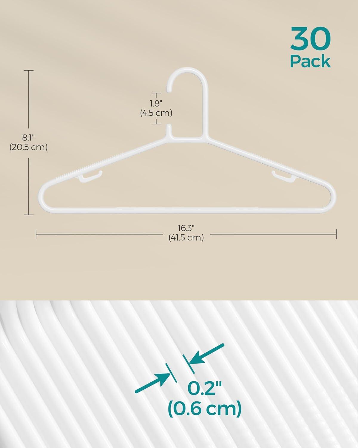 Rebrilliant 50-Pack Slim PP Plastic Hangers | Space-Saving, Non-Slip Design For Shirts And Scarves
