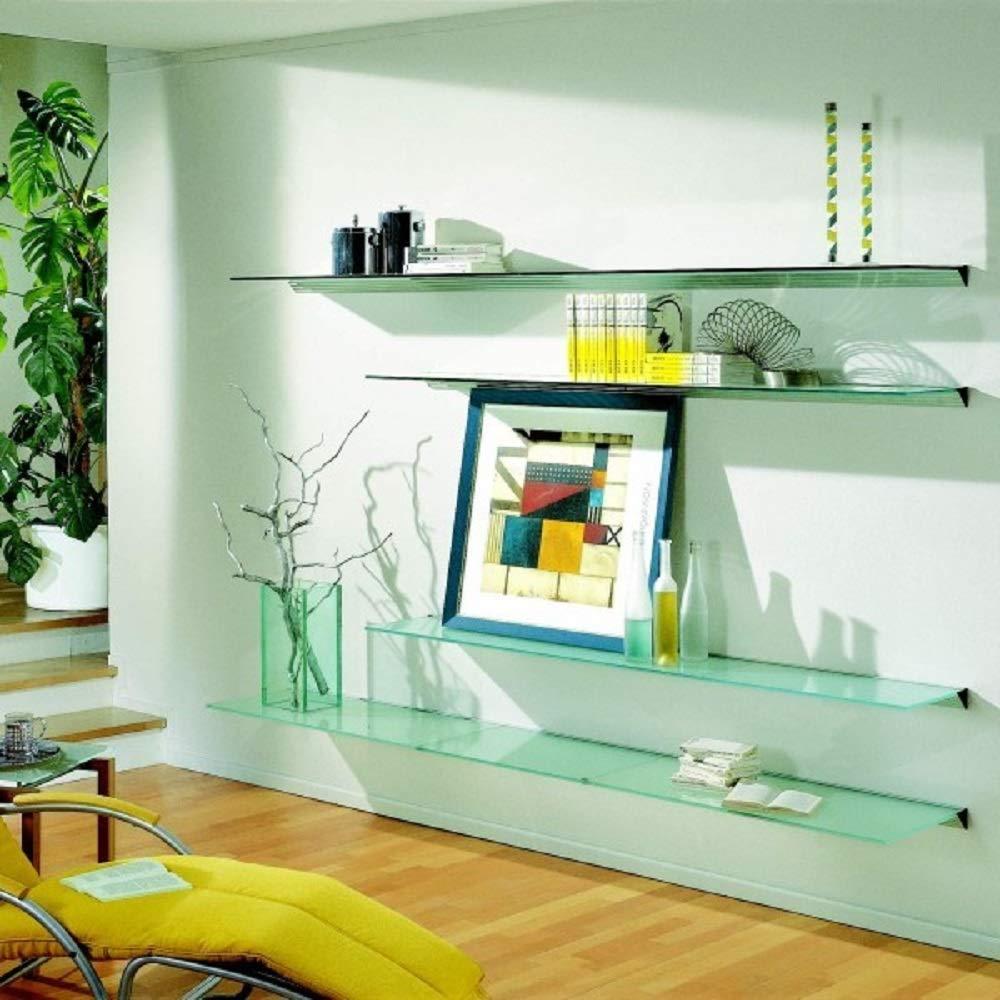 LTL Home Products Wallscapes Glacier Floating Glass Wall Shelf Kit, 8"X24", Opaque