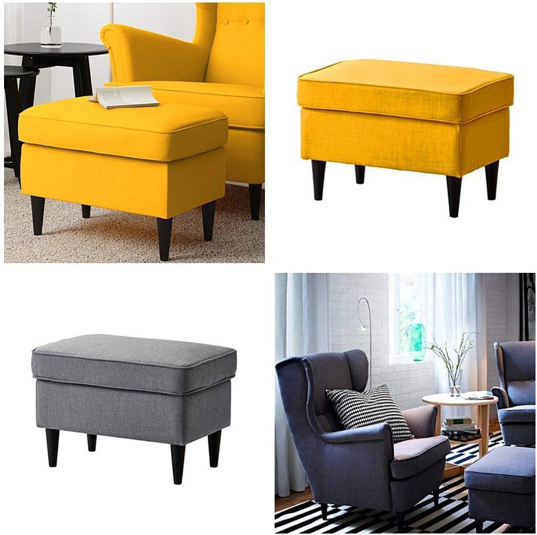 WEICHUAN Black Round Solid Wood Furniture Sofa Chair Ottoman Loveseat Table Dresser Cabinet Couch Legs 8 inch Heavy Duty for Furniture Feet Replacement (8" Set of 4)