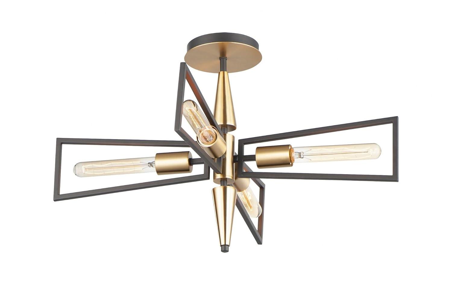 Maxim Lighting Wings 4 - Light Flush Mount in  Black/Satin Brass