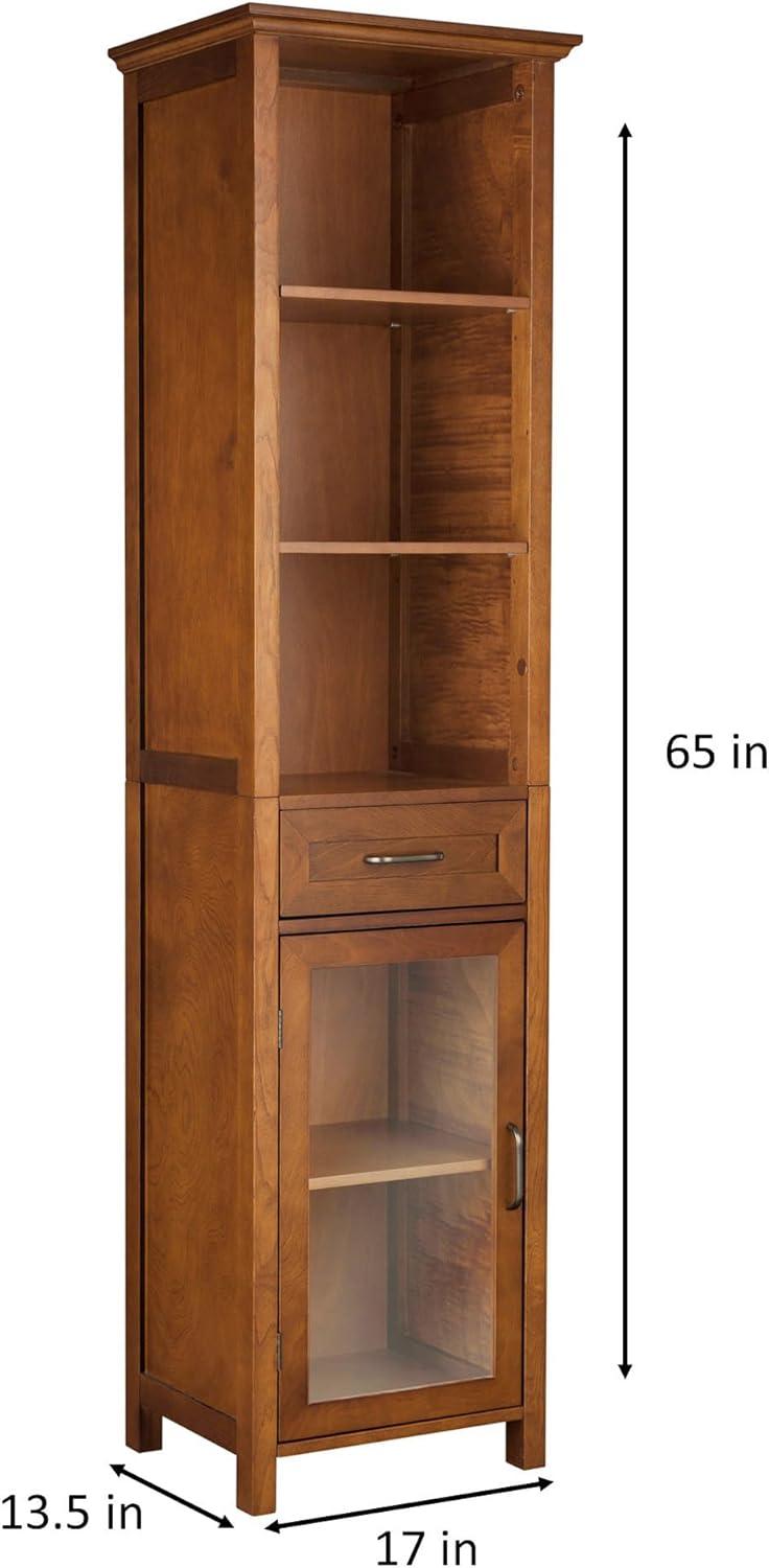 Teamson Home Avery Freestanding Linen Cabinet with Mixed Storage