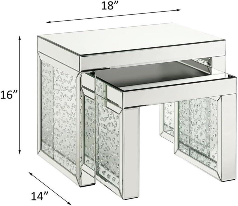 ACME Nysa Rectangular Accent Table in Mirrored