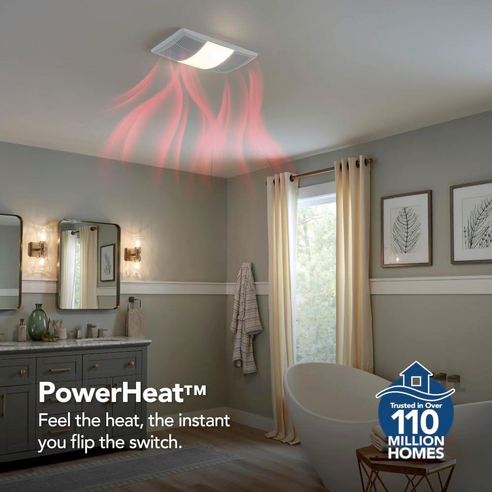 Broan-NuTone PowerHeat 110 CFM 2 Sones Bathroom Ventilation Fan/Heat Combination with Lights