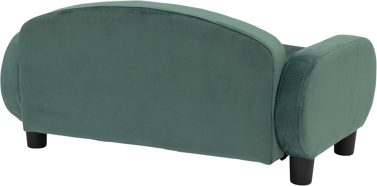 Paws & Purrs Modern Pet Sofa 31.5" Wide Low Back Lounging Bed with Removable Mattress Cover in Espresso / Teal - 61014