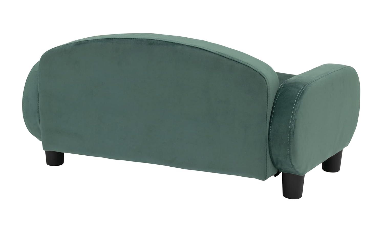 Paws & Purrs Modern Pet Sofa 31.5" Wide Low Back Lounging Bed with Removable Mattress Cover in Espresso / Teal - 61014