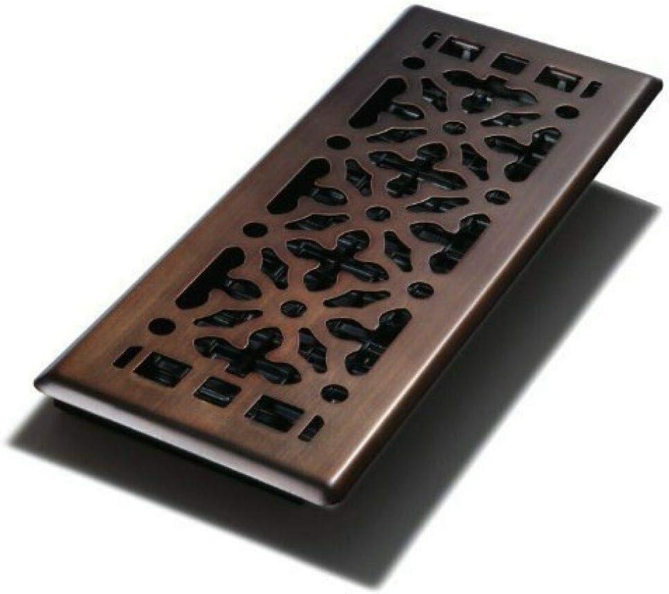 Gothic Bronze Steel 4" x 12" Floor Register with Polished Finish