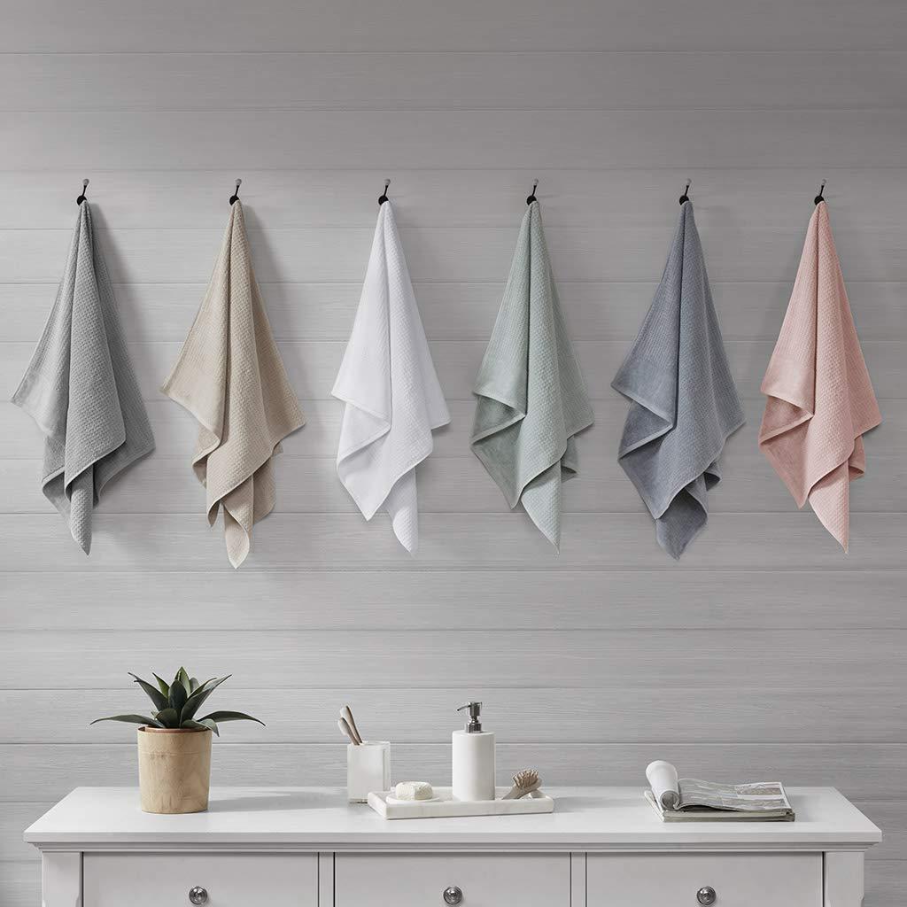 Madison Park Spa Waffle Cotton Jacquard Antimicrobial Bath Towel 6 Piece Set