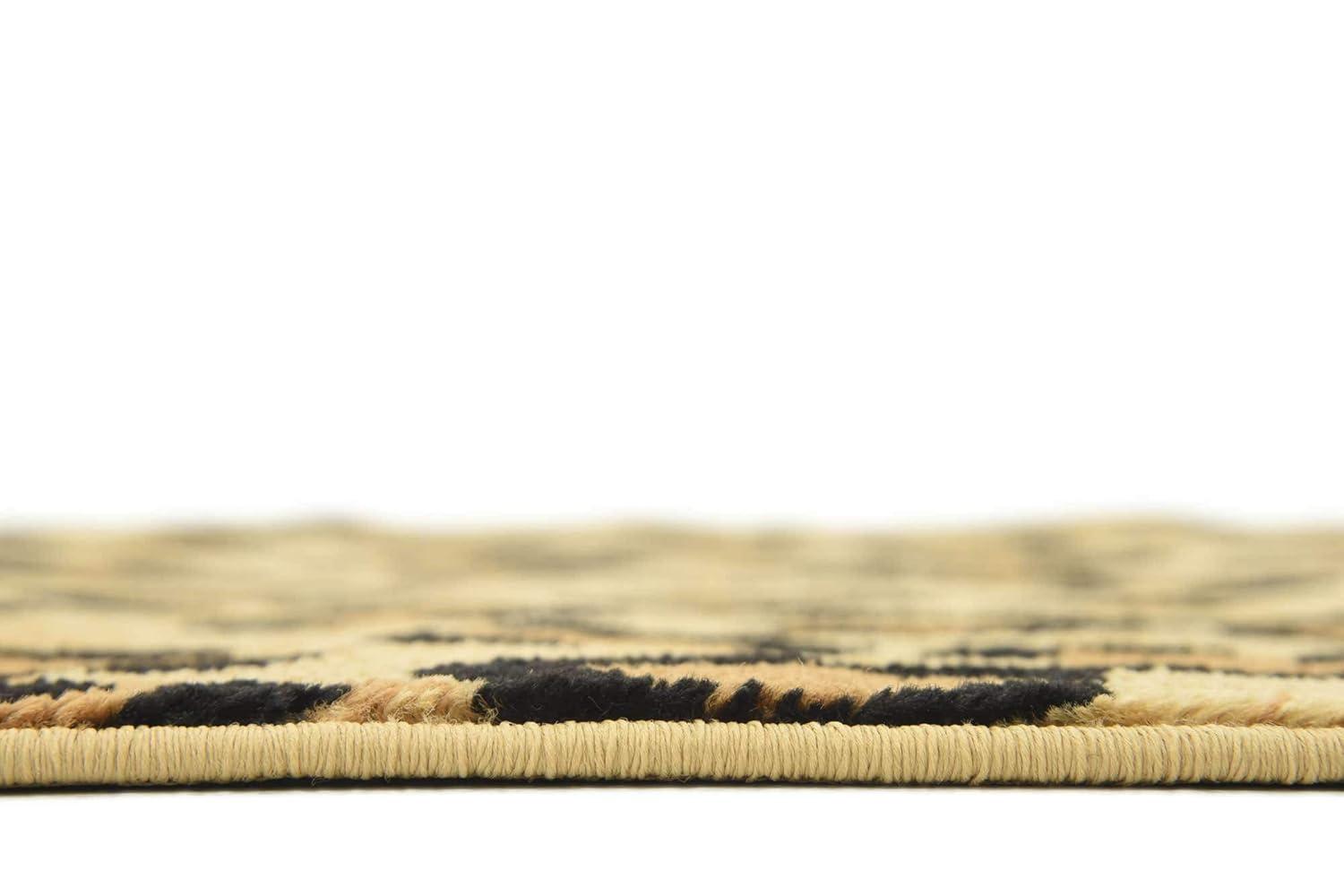 Unique Loom Wildlife Collection Area Rug - Leopard (3' 3" x 5' 3" Rectangle Light Brown/Black)
