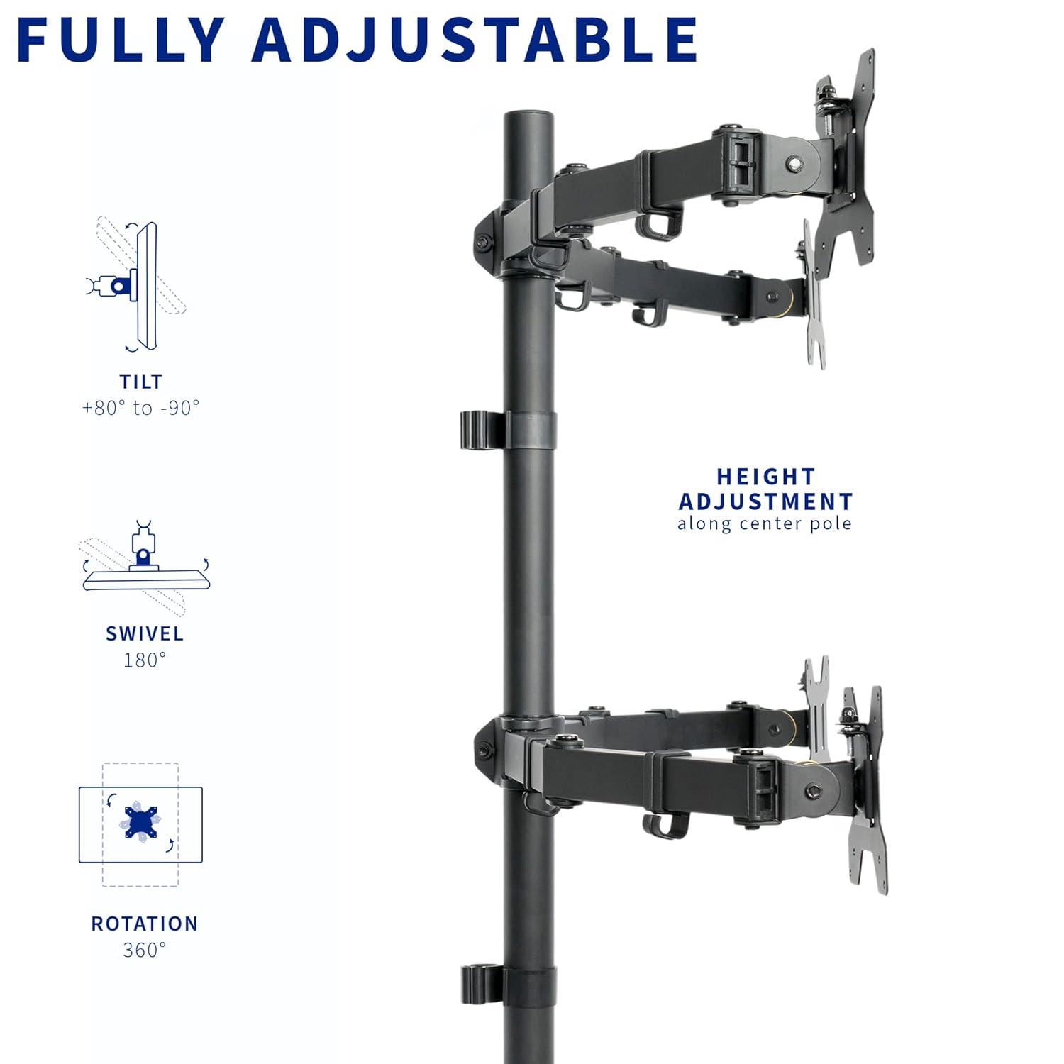 Vivo Quad Monitor Desk Mount