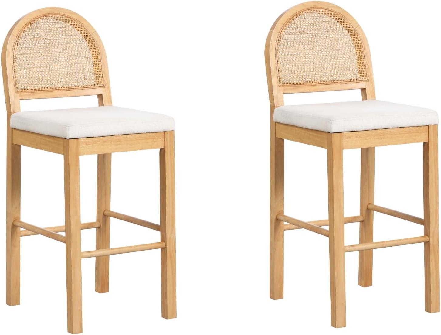 Nathan James Bailey Upholstered Counter Stool with Solid Wood Frame