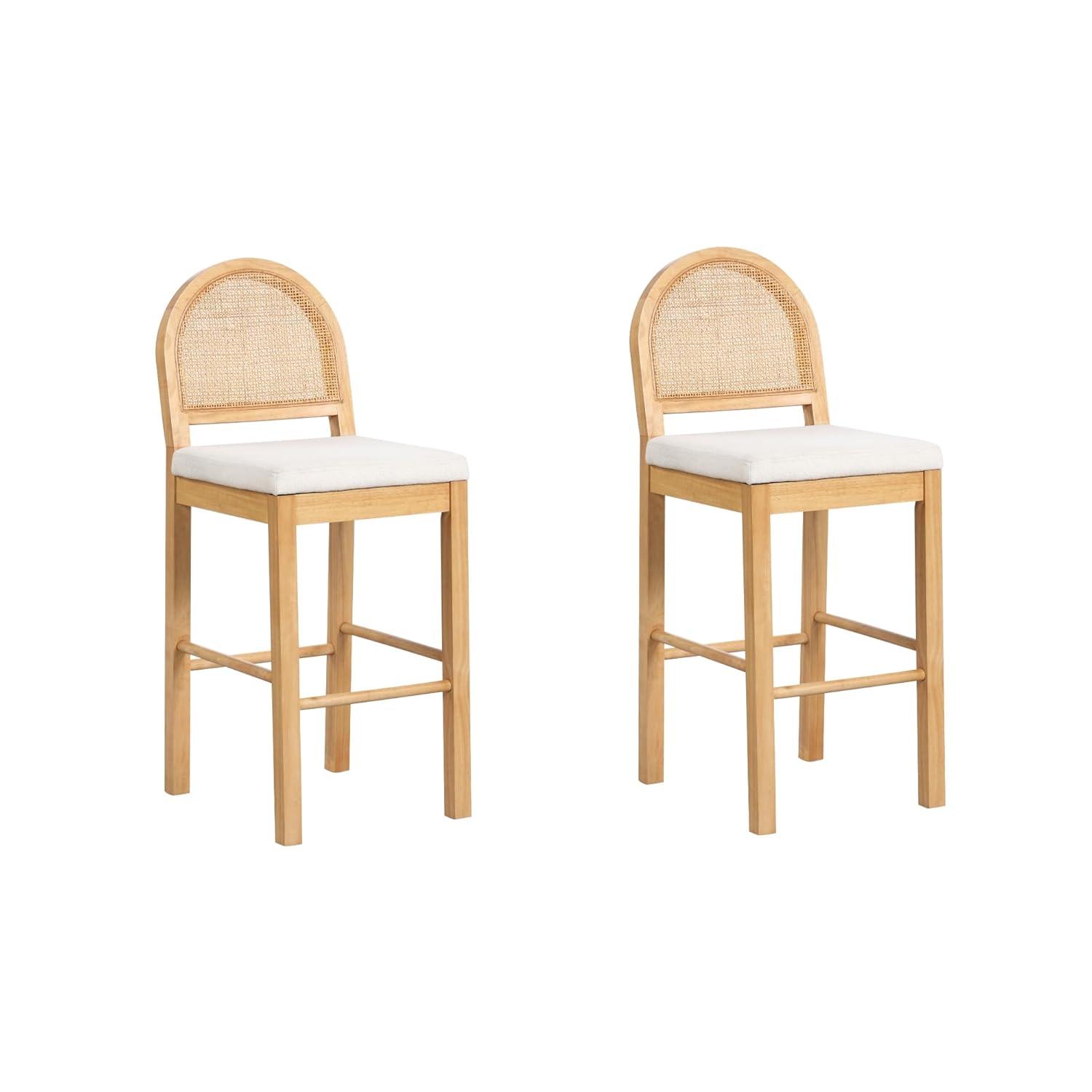 Nathan James Bailey Upholstered Counter Stool with Solid Wood Frame