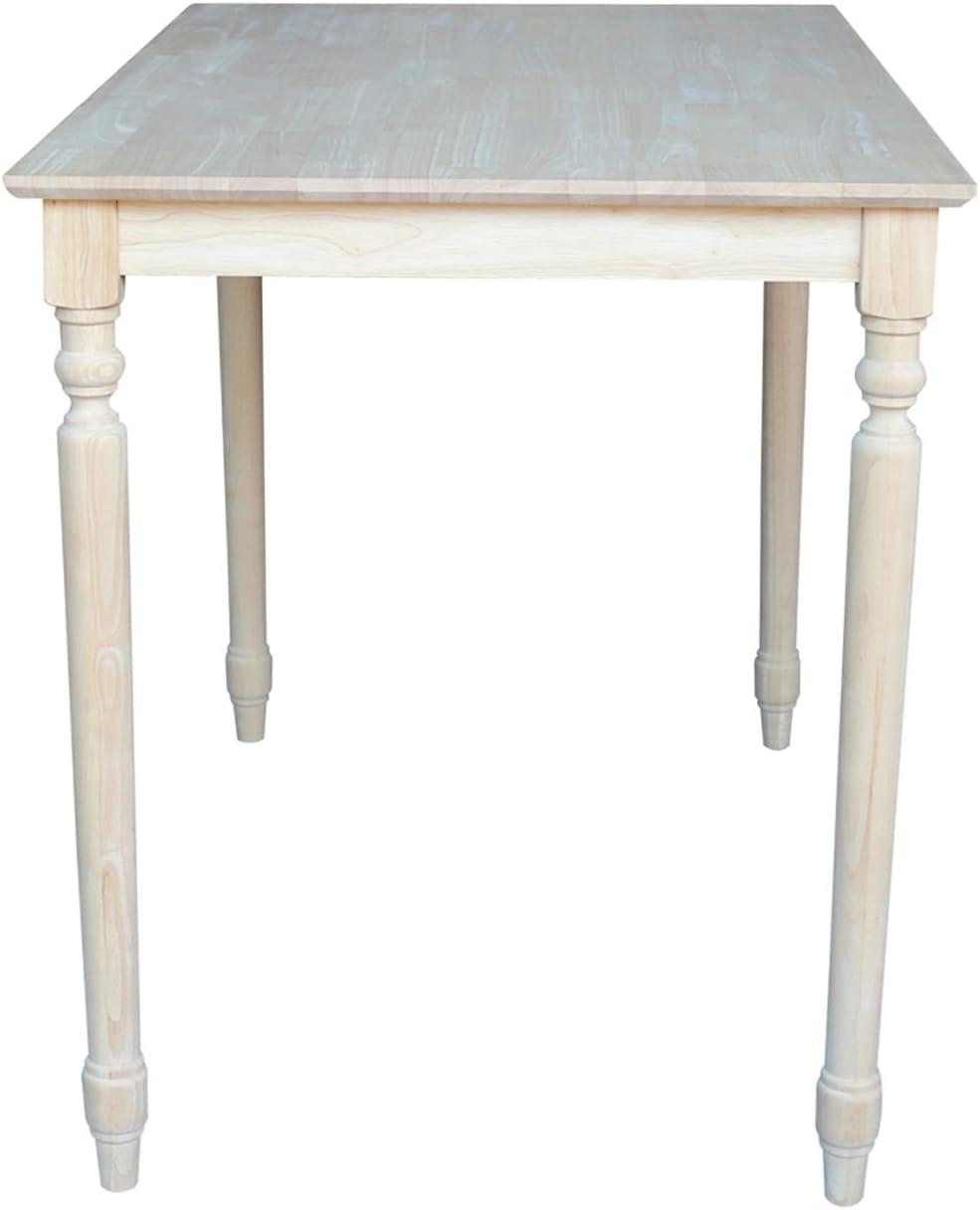 Classic Unfinished Solid Wood Counter Height Dining Table