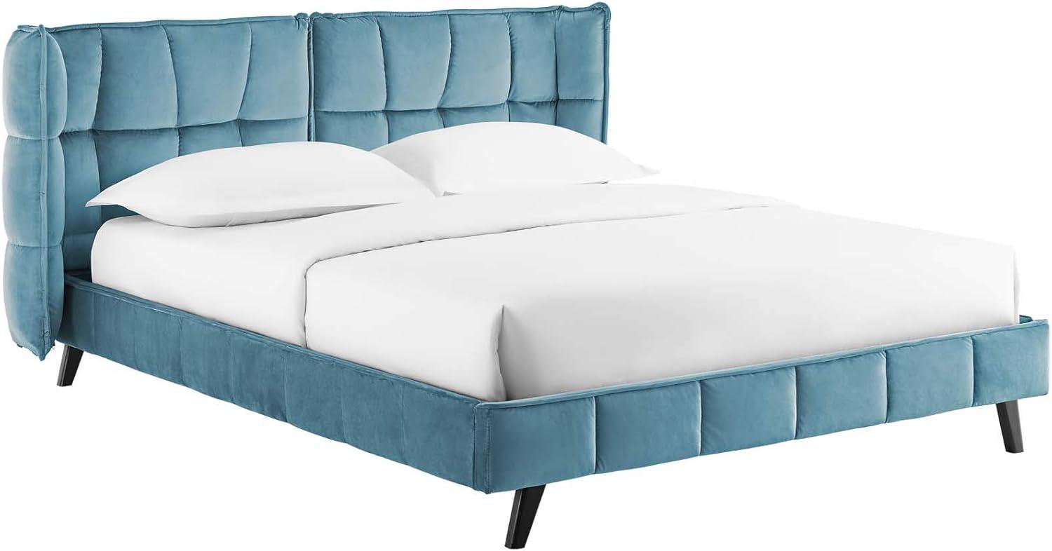 Modway Makenna Queen Upholstered Velvet Platform Bed