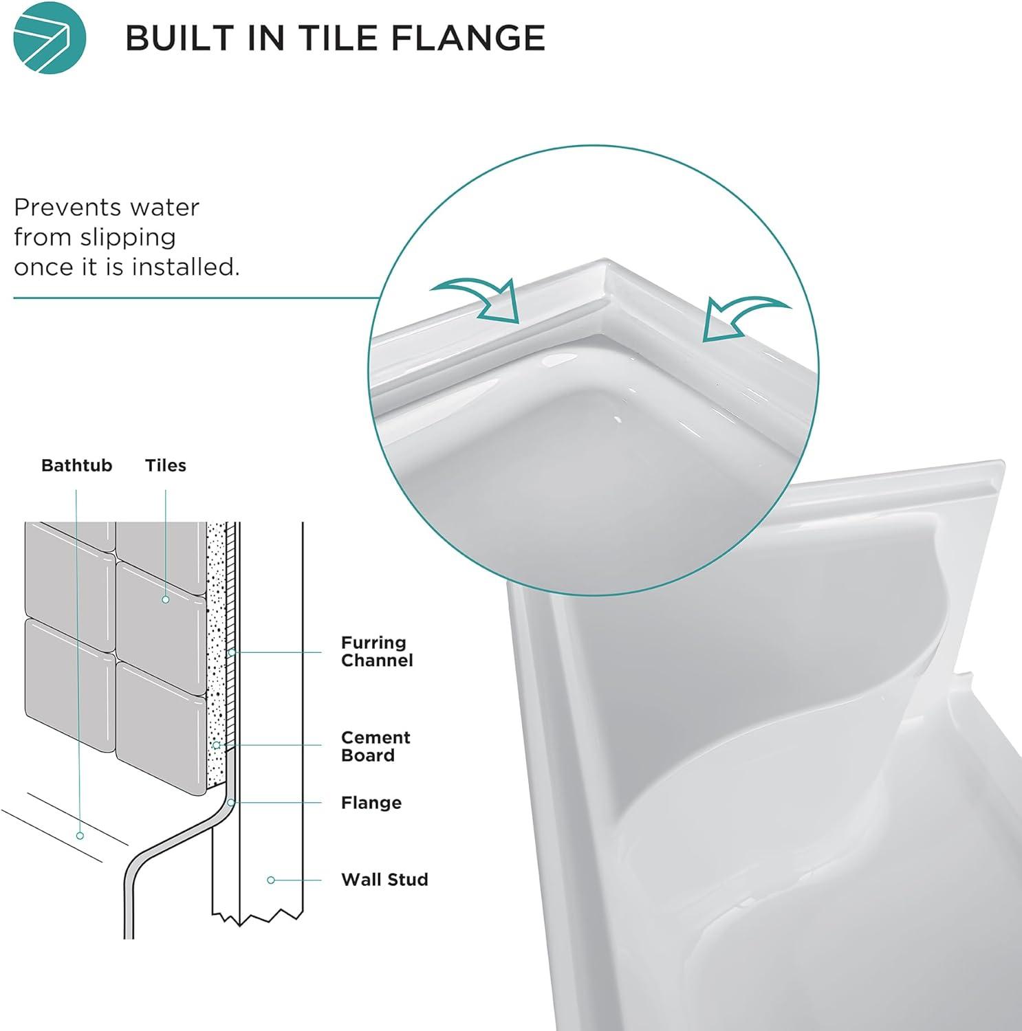 Aquatique 60" x 32" Single Threshold Shower Base