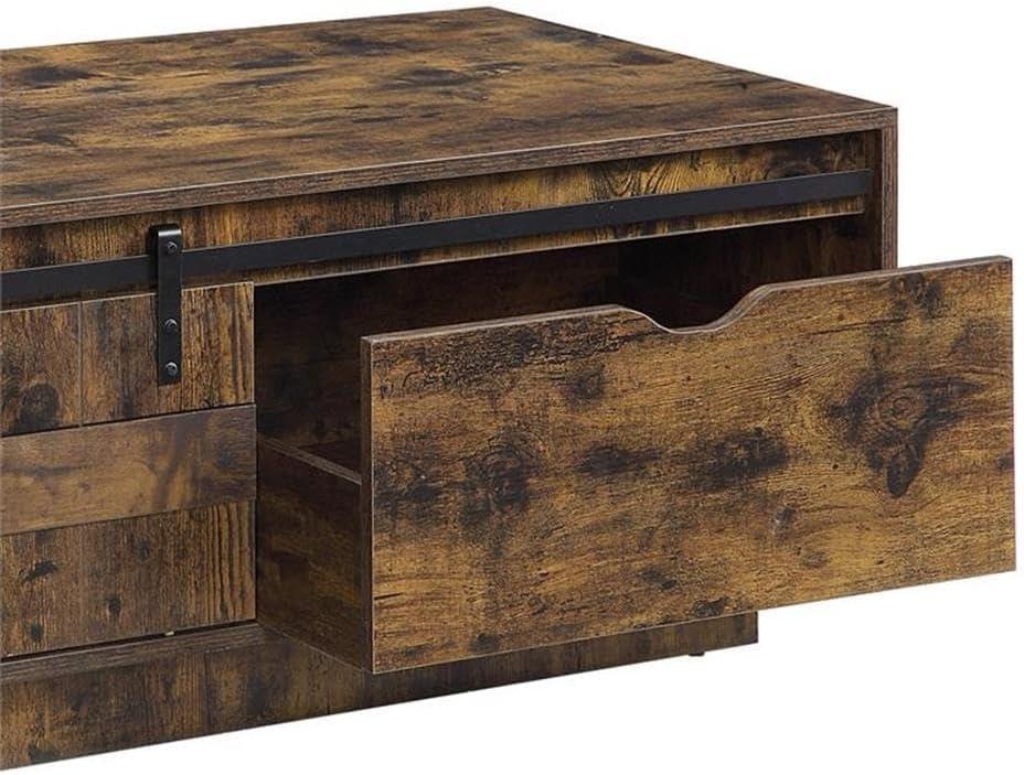 ACME Bellarosa Wooden Rectangular Storage Coffee Table in Rustic Oak