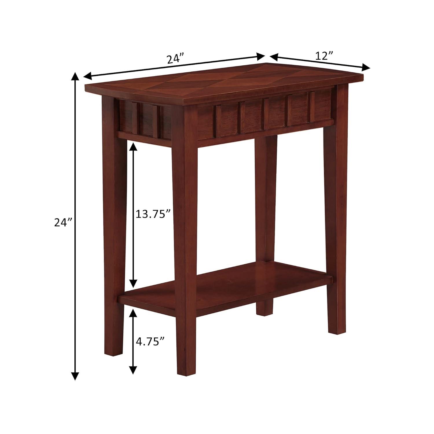 Convenience Concepts Dennis End Table with Shelf, Mahogany