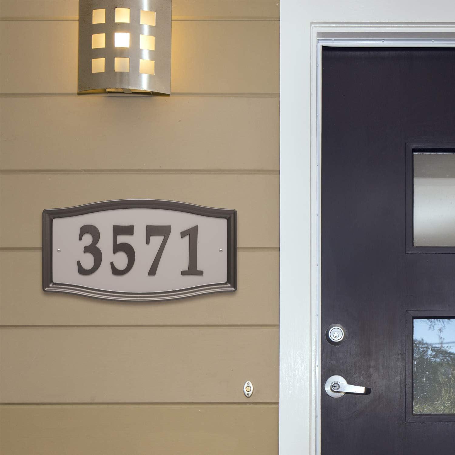 Aged Bronze and Gray Metal Address Plaque