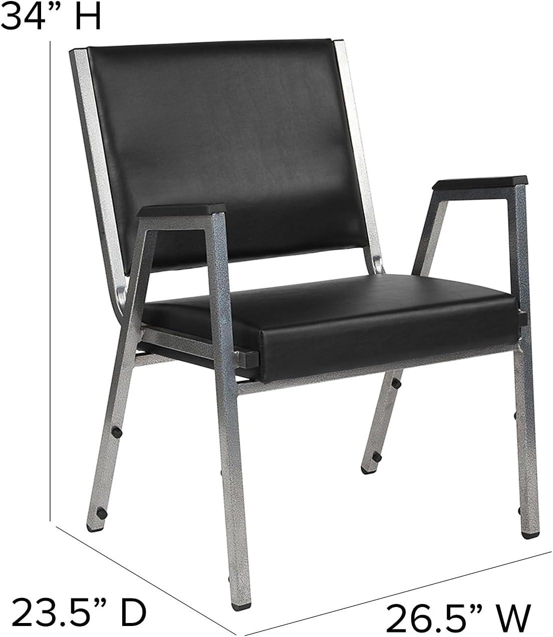 Flash Furniture HERCULES Series 1000 lb. Rated Black Antimicrobial Vinyl Bariatric Medical Reception Arm Chair