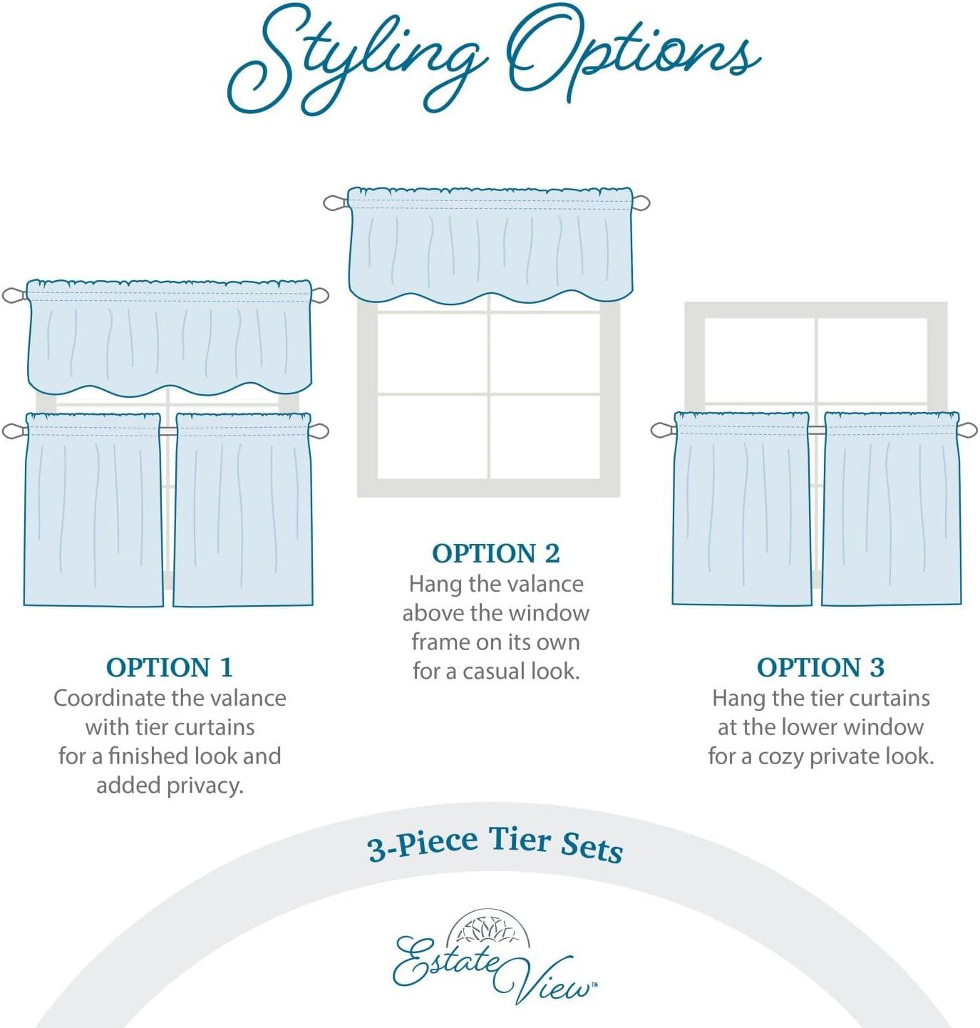 Amalgamated Textiles Polyester Semi Sheer Curtain Pair (Set of 3)