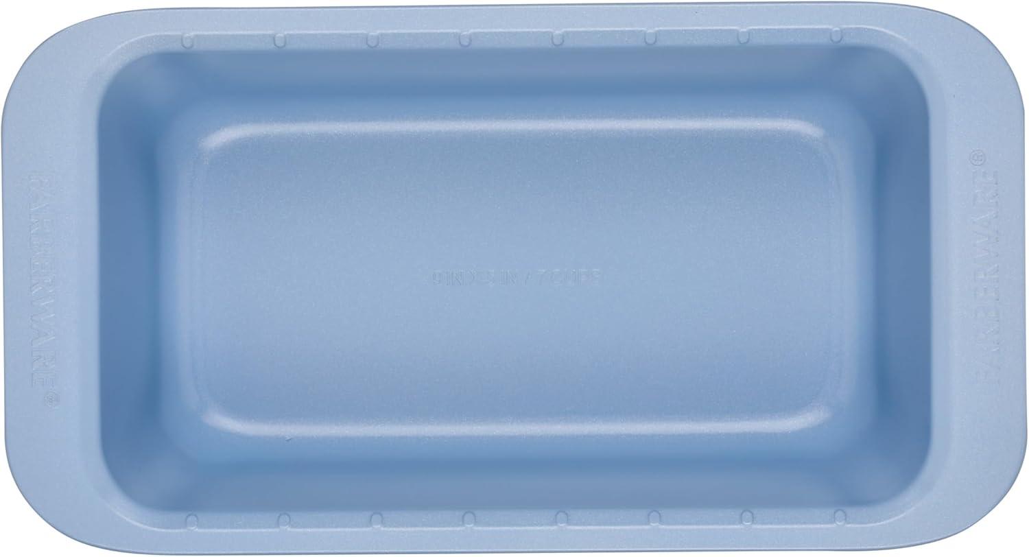 Farberware Easy Solutions 9" x 5" Nonstick Bakeware Loaf Baking Pan, Blue