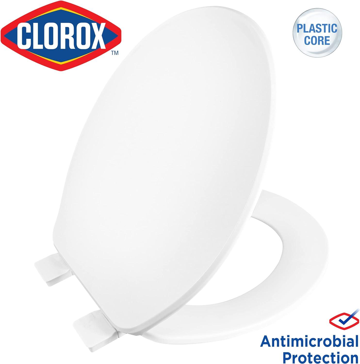 Clorox Round Beveled Plastic Toilet Seat with Easy-Off Hinges – Wiggle-Free Design