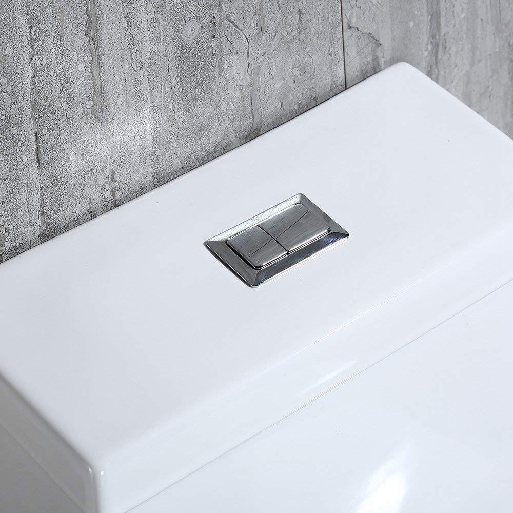 WOODBRIDGE T-0020 Dual Flush Elongated One Piece Toilet with Soft Closing Seat Design, Deluxe Square