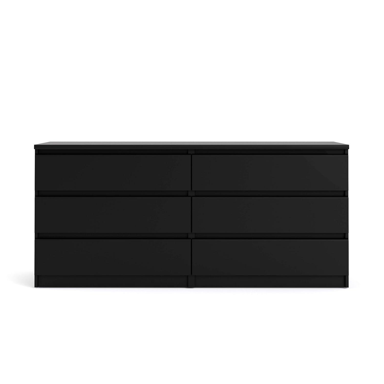 Tvilum,Scottsdale 6 Drawer Double Dresser, Black Matte