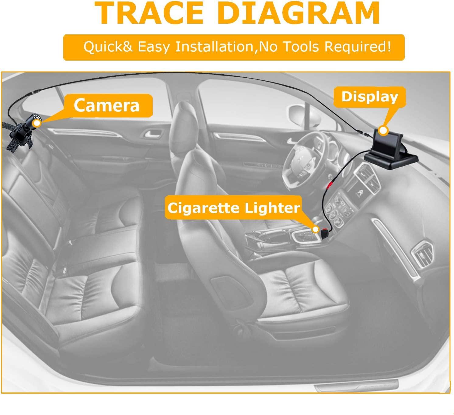 Itomoro Baby Car Mirror, View Infant in Rear Facing Seat with Wide Crystal Clear View,360Â° Rotation Plug and Play Easy Install baby car monitor 1080p