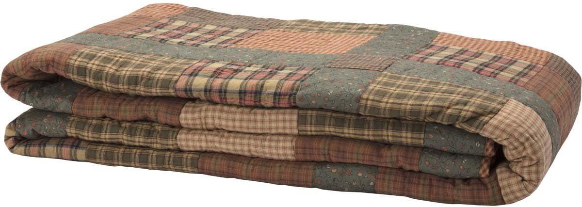 VHC Brands Crosswoods Farmhouse / Country Cotton Patchwork Quilt