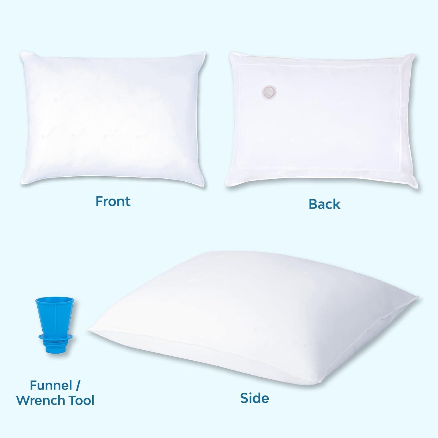 Adjustable White Cotton Down Alternative Water Pillow