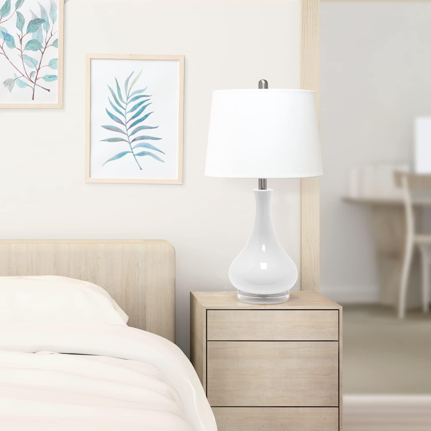 Ceramic Tear Drop Shaped Table Lamp, Gray