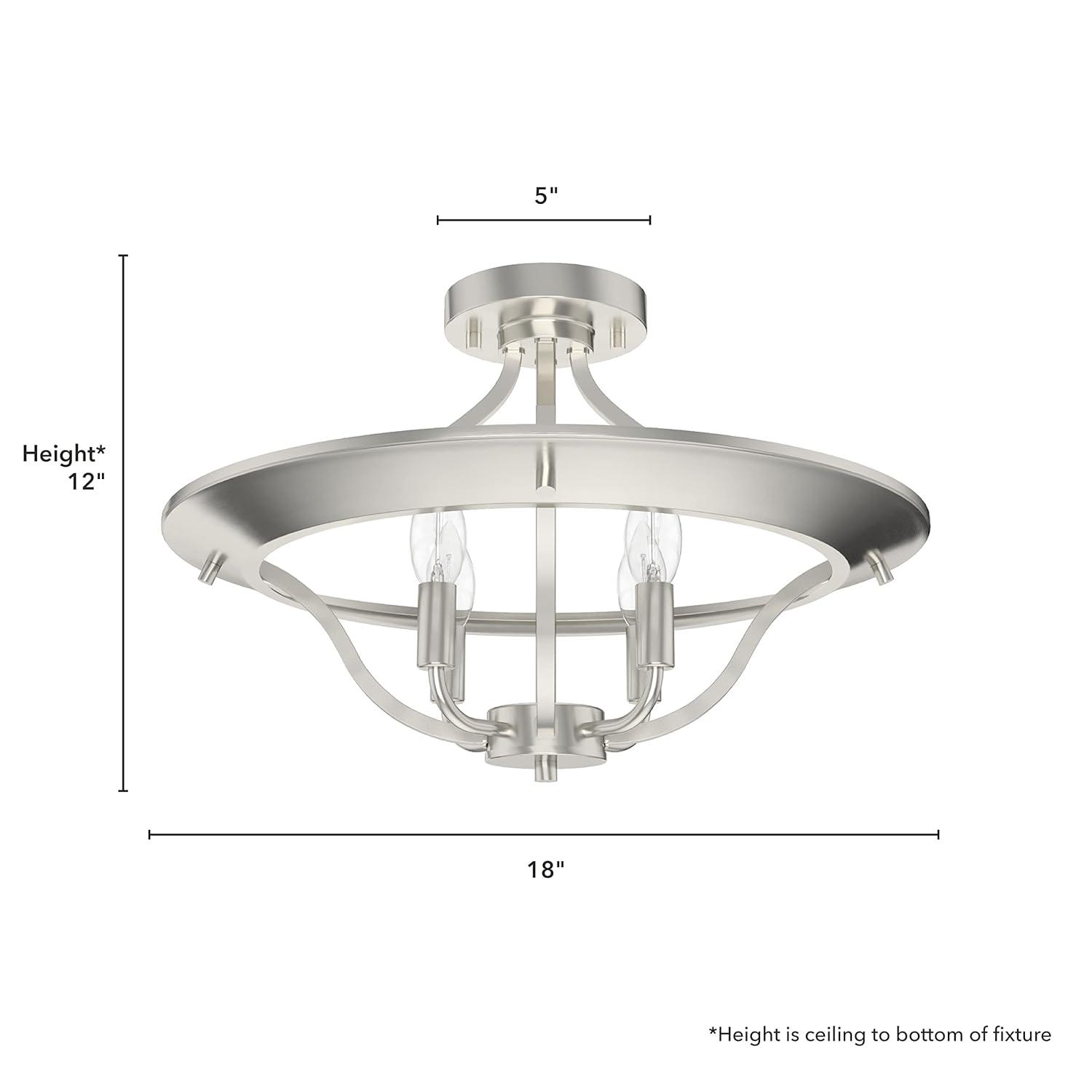 Hunter Fan Perch Point 4 Light Semi Flush Mount