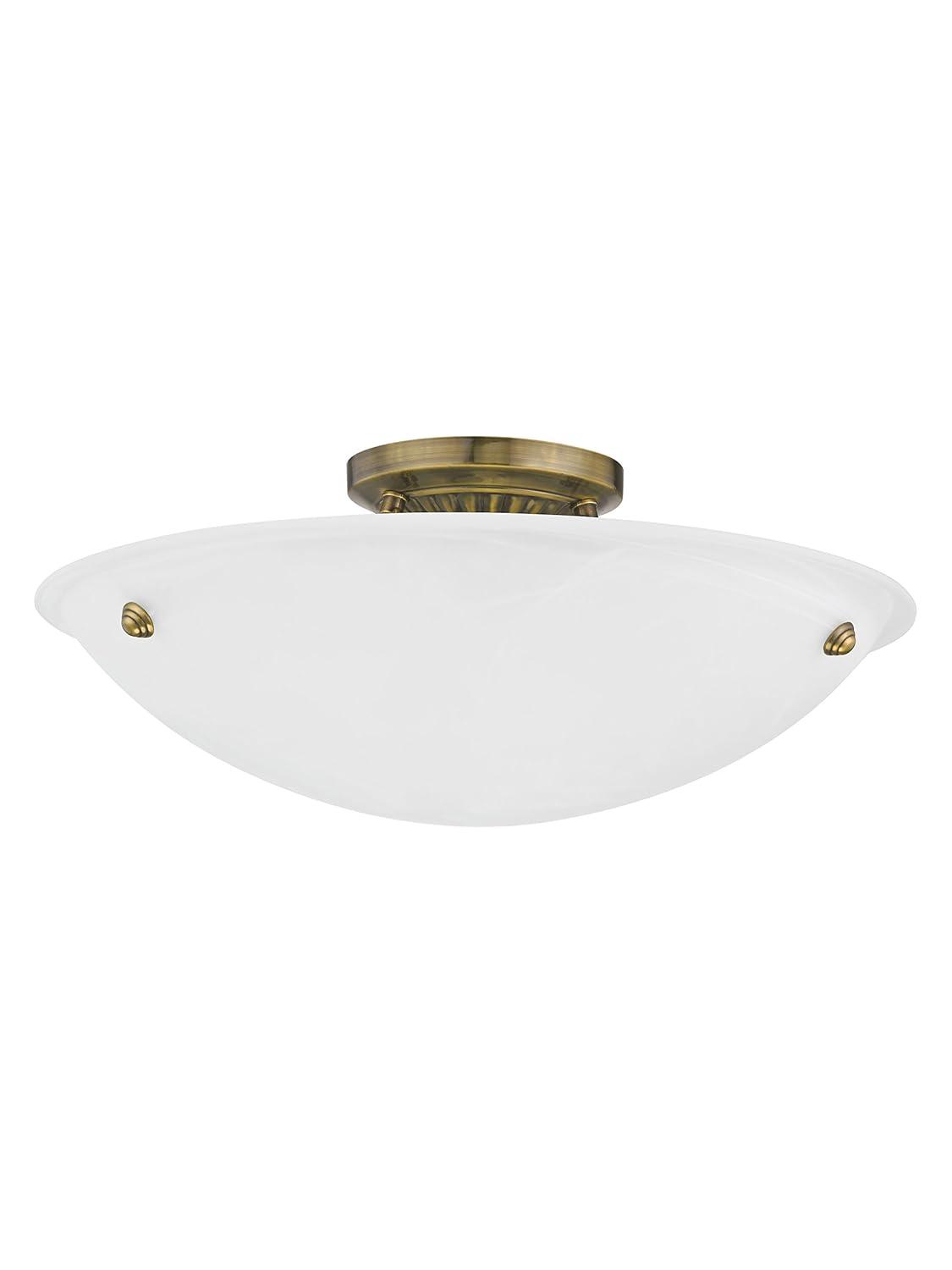 Livex Lighting Oasis 3 - Light Flush Mount in  Antique Brass