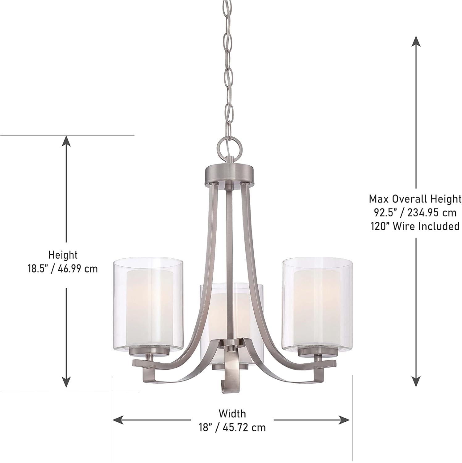 Minka Lavery 4103-84 Parsons Studio 3 Light Chandelier in Brushed Nickel