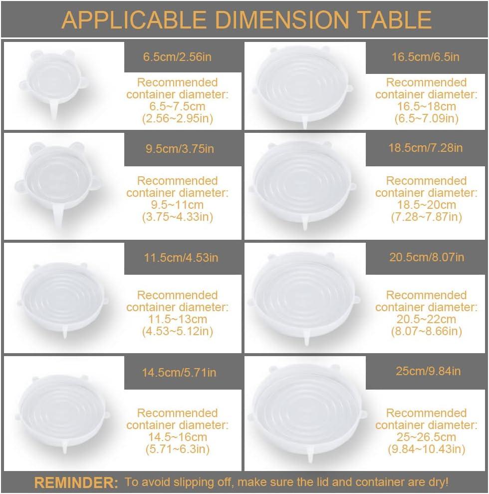 4 Pack Same Size Silicone Stretch Lids, Thicker Reusable Sturdy Silicone Container Cover, Expandable Food Storage Covers, Dishwasher and Freezer Safe, 2.56in(6.5cm)