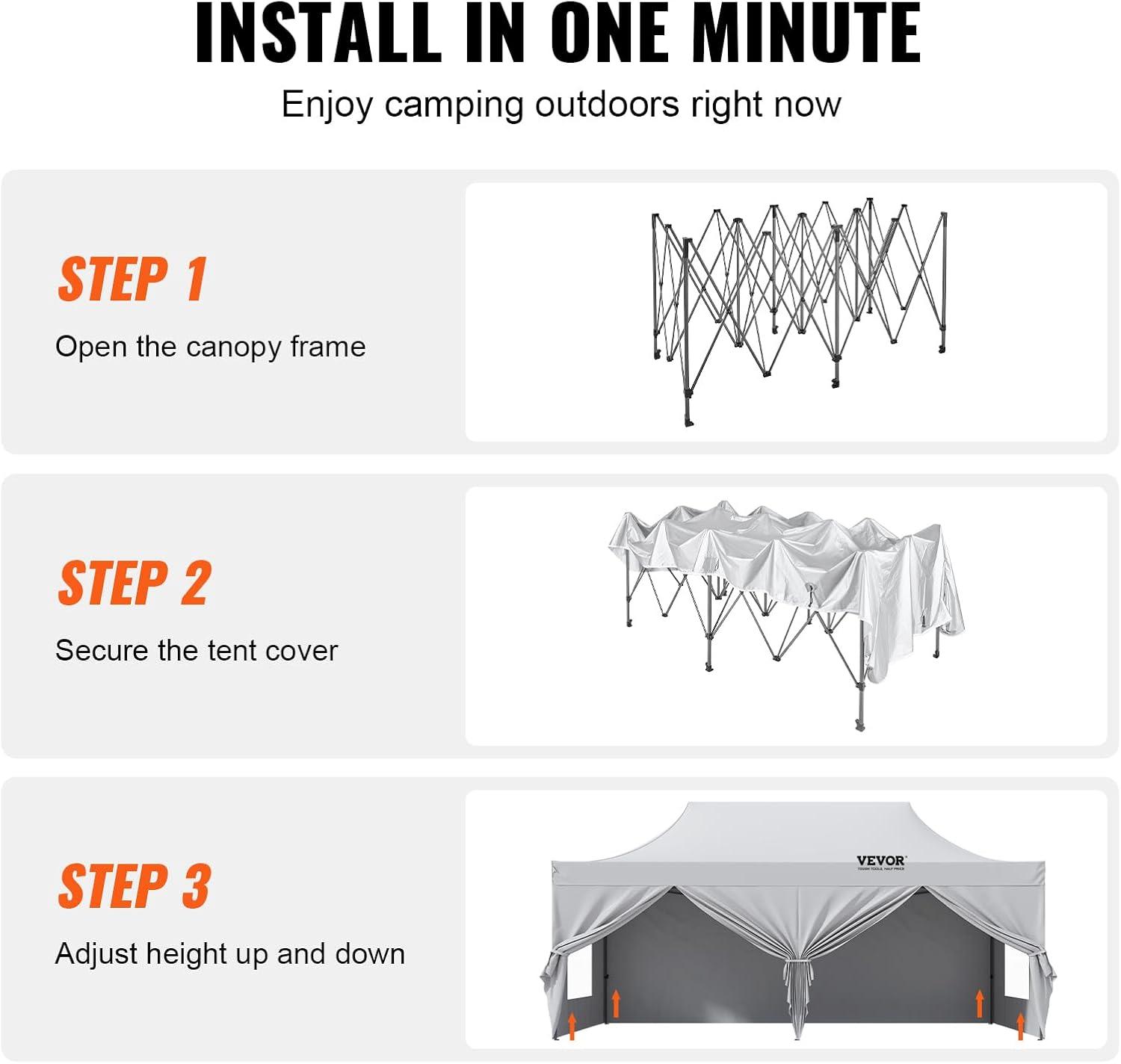 20 Ft. W x 10 Ft. D Steel Party Tent