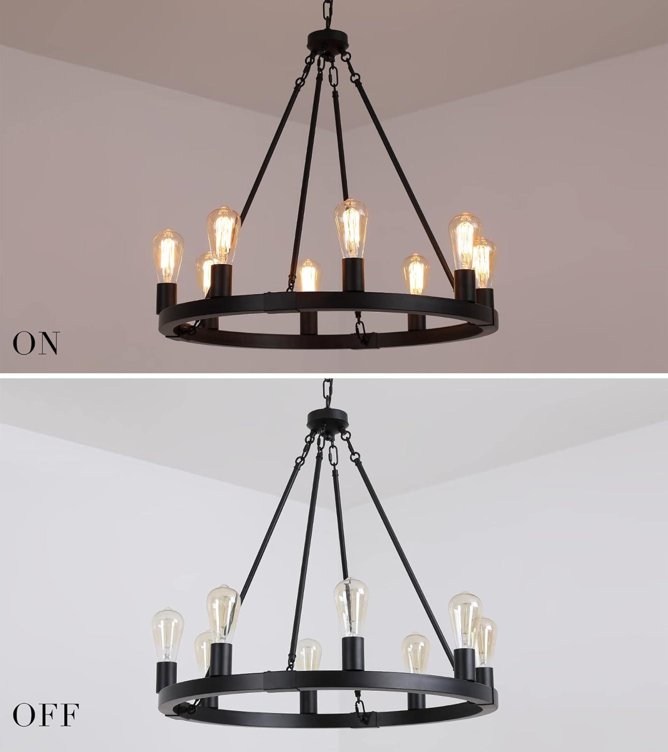 Myriane 8 - Light Wagon Wheel Chandelier for Farmhouse