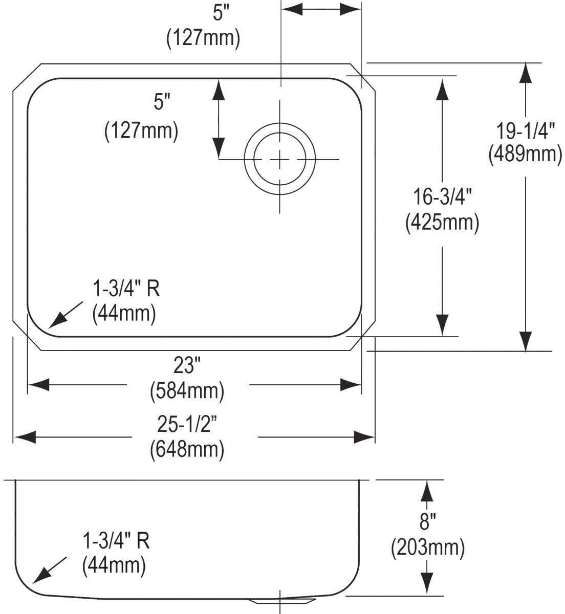 Lustertone 25.5" L x 19.25" W Undermount Kitchen Sink