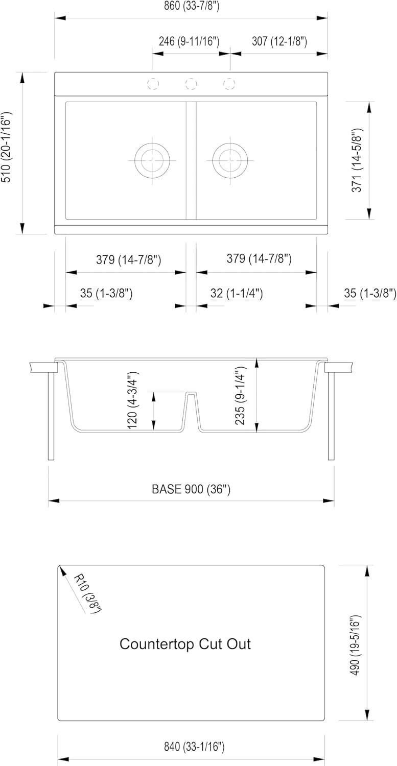 White Granite Composite Double Bowl Undermount Kitchen Sink