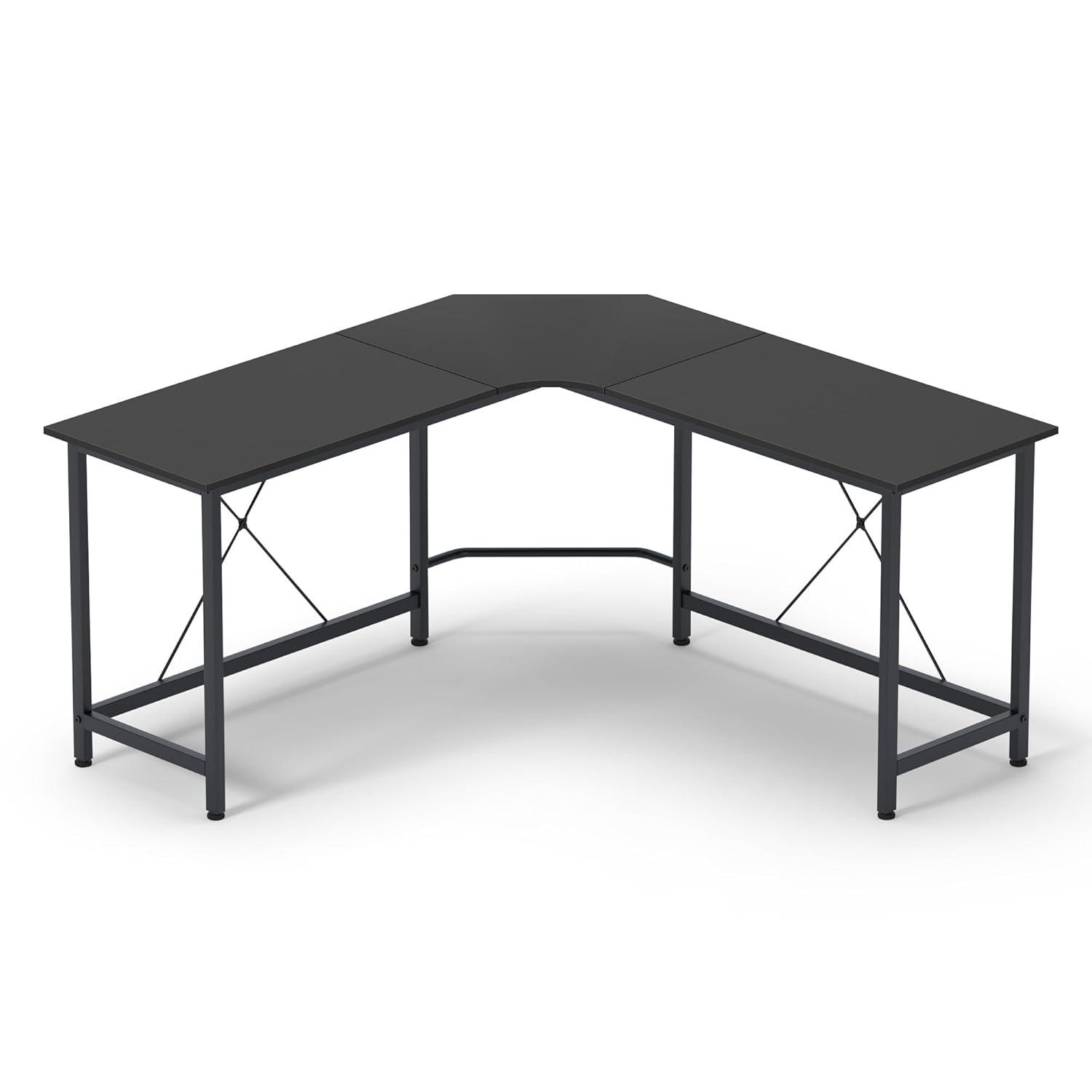 soges L Shaped Desk, 59inch L Desk Computer Corner Desk, Gaming Desk, Home Office Writing Desk, Space-Saving Workstation Desk, Rustic Brown