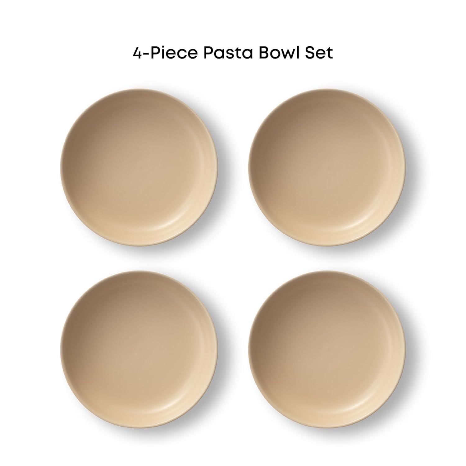 JoyJolt JoyJolt Mesa 4pc Stoneware Pasta Bowl set, 40oz (Set of 4)