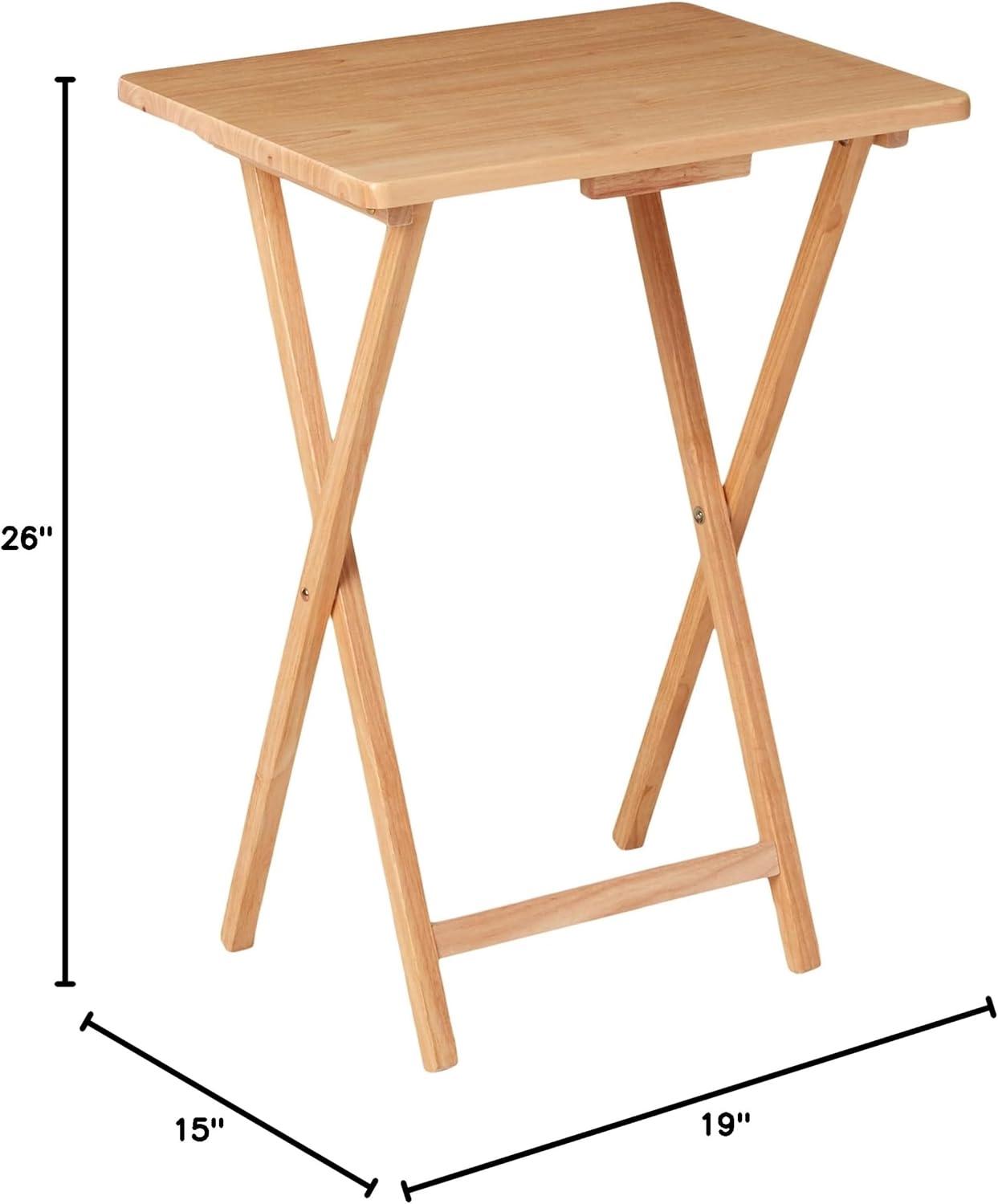 Mainstays Indoor Single Folding TV Tray Table Natural L 19 x W 15 x H 26 inches.