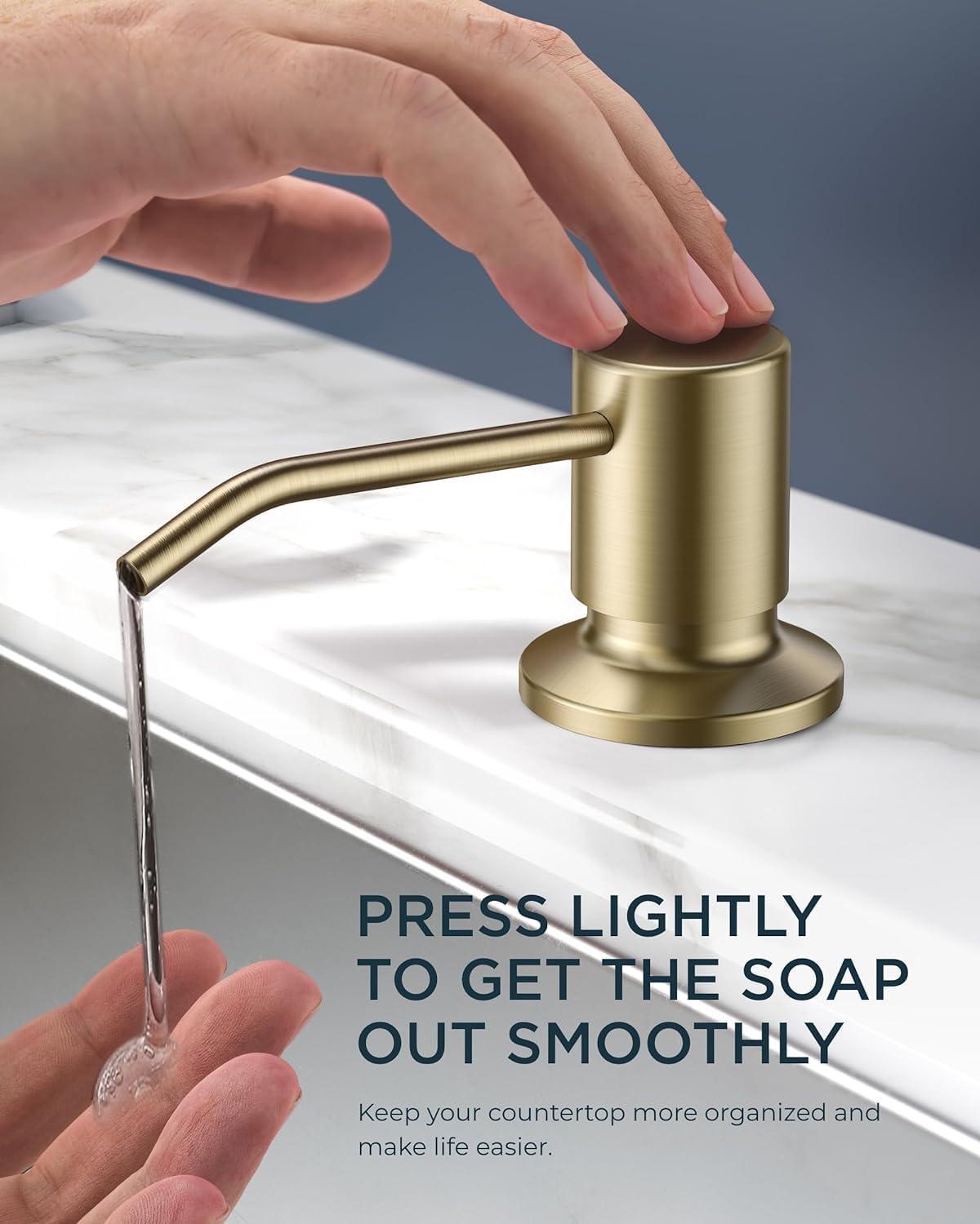 hghfhj  Pull Down Kitchen Faucet with Soap Dispenser-Gold