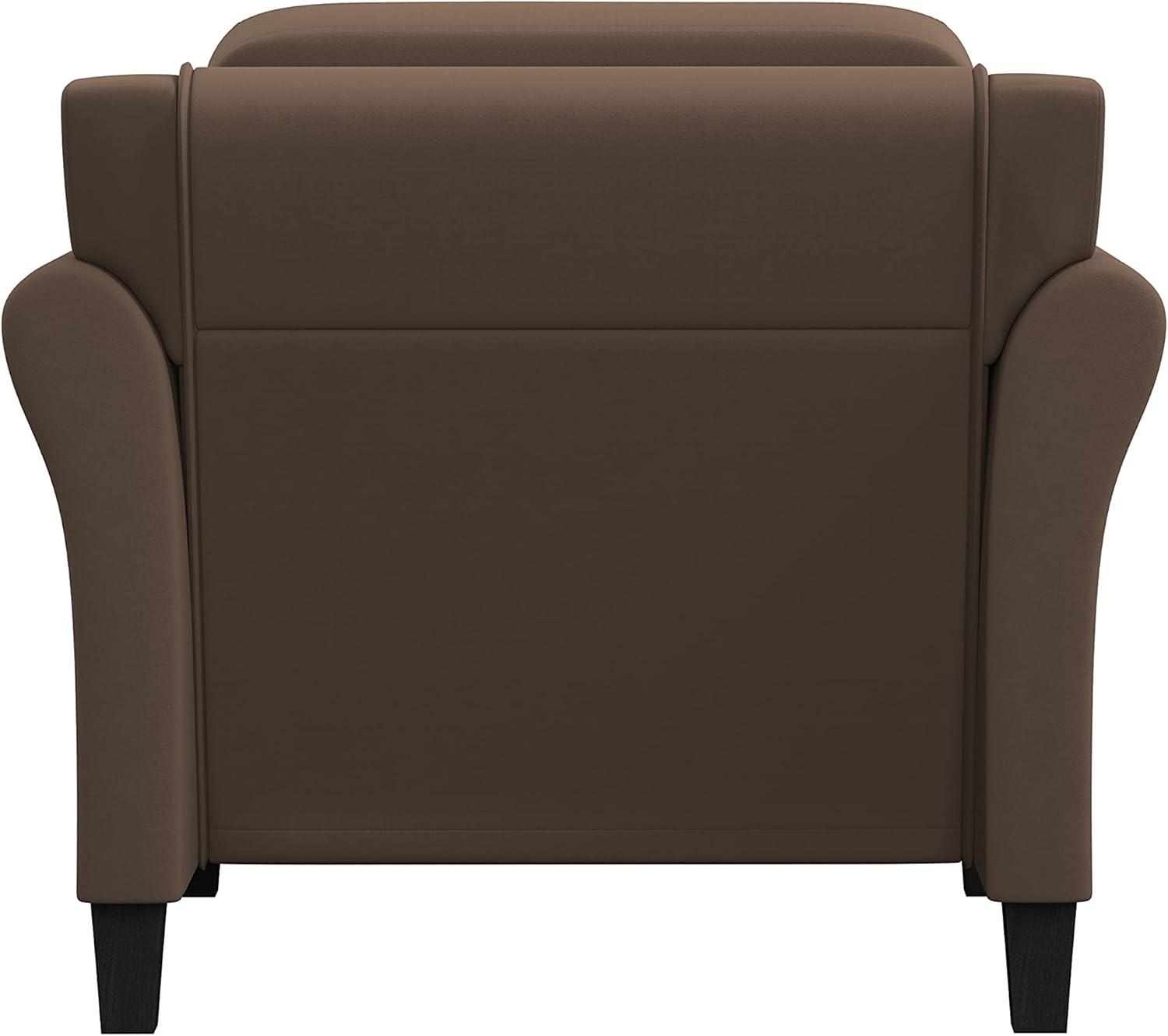 Harvard Brown Microfiber Accent Chair with Wood Frame