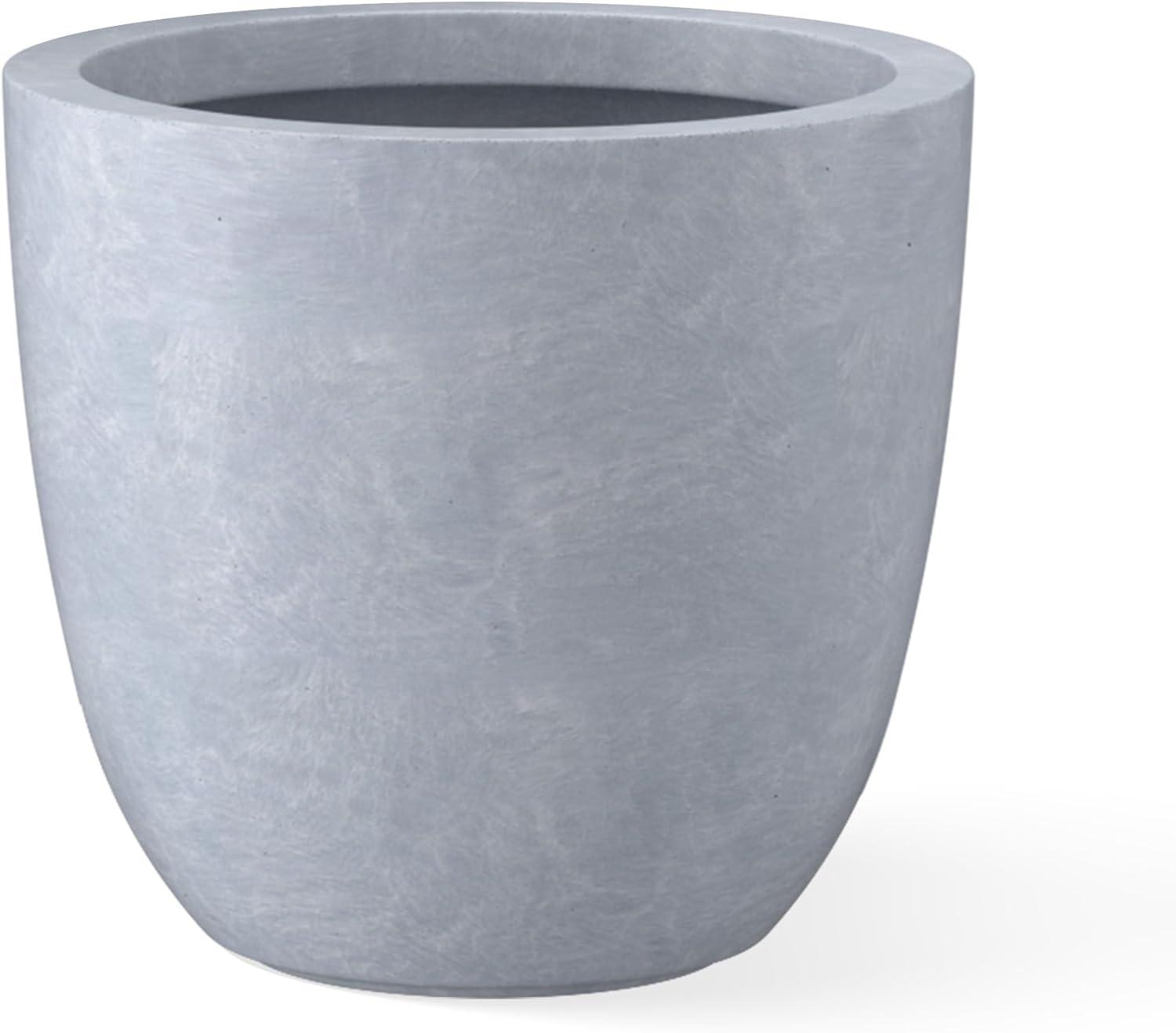 Slate Gray Round Concrete Indoor Outdoor Planter