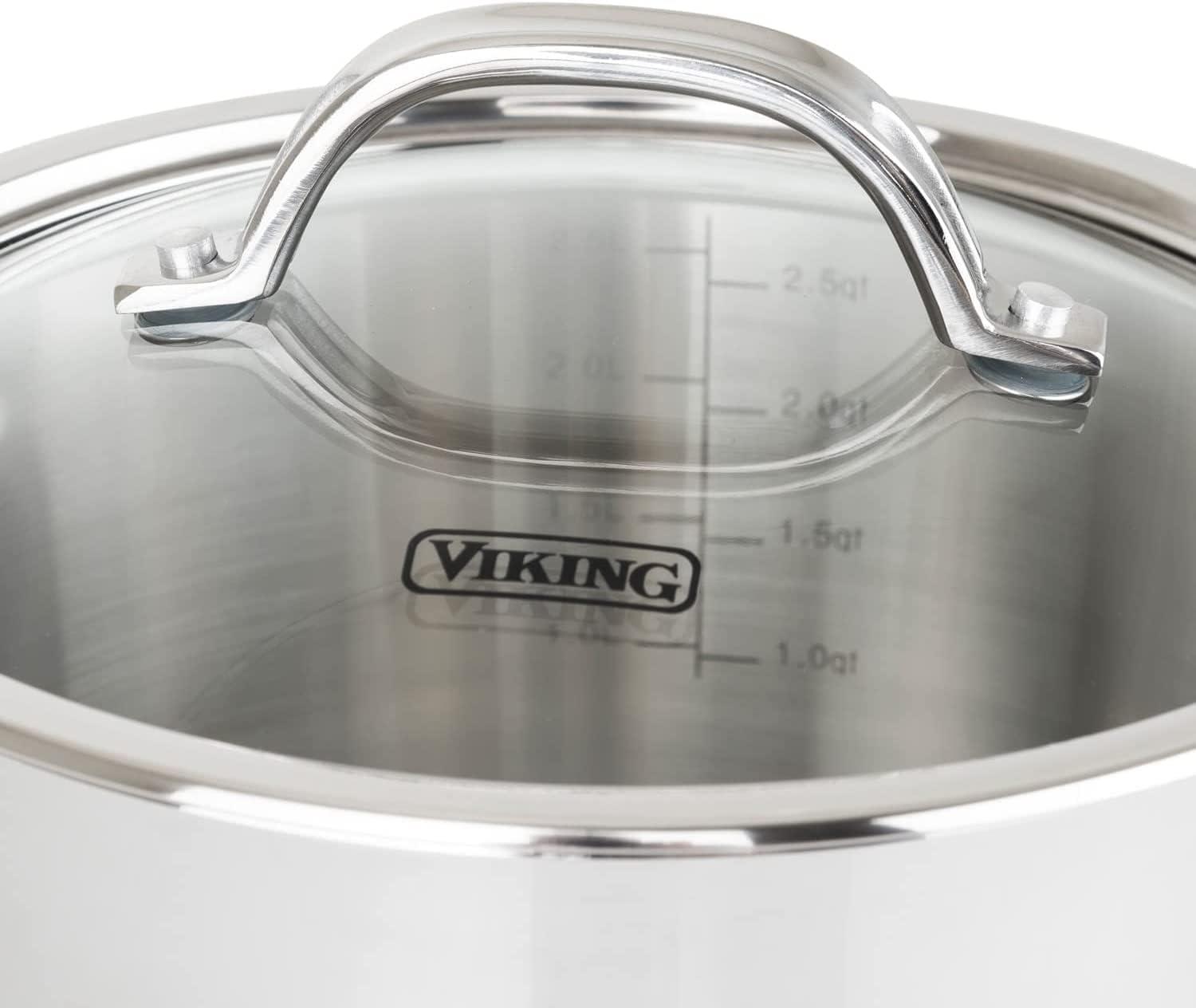 Viking 3.4 Quart Stainless Steel Soup Pot with Glass Lid